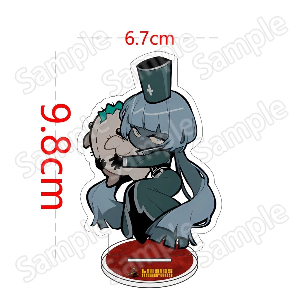 Anime Game Limbus Company Acrylic Stand Keychain 10Cm Chibi Yi Sang Dante Faust Don Quixote Desk Decor Collectible Fans Gift