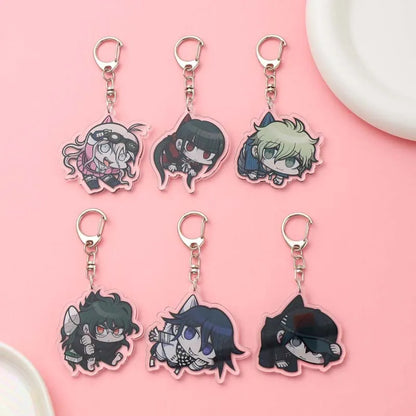 1/19Pcs Game Cartoon Danganronpa Acrylic Keychain Cute Backpack Pendant Funny Bag Charms Accessories Decoration Holiday Gifts