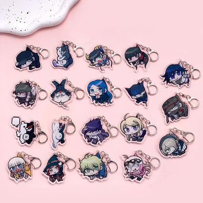 1/19Pcs Game Cartoon Danganronpa Acrylic Keychain Cute Backpack Pendant Funny Bag Charms Accessories Decoration Holiday Gifts