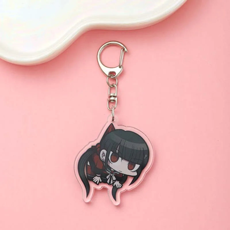 1/19Pcs Game Cartoon Danganronpa Acrylic Keychain Cute Backpack Pendant Funny Bag Charms Accessories Decoration Holiday Gifts